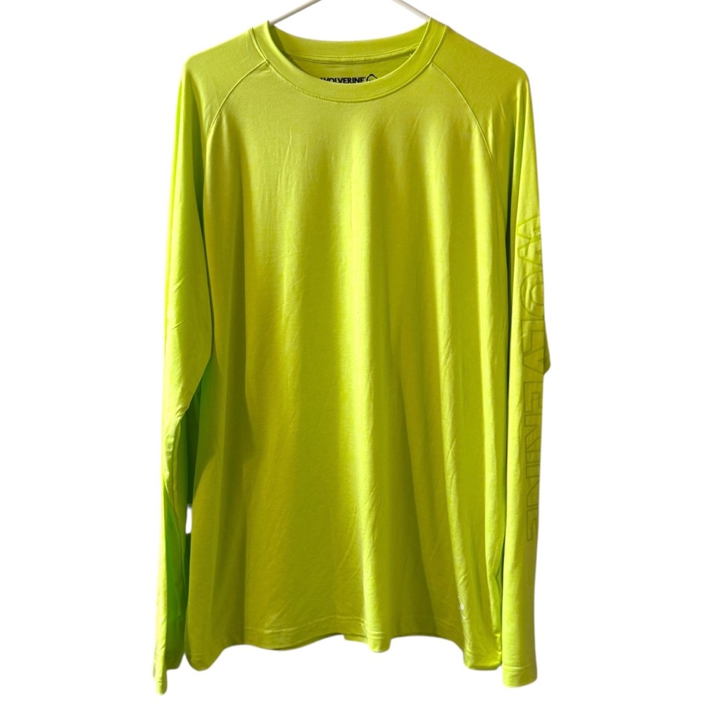 NWT Wolverine Sun Stop Long Sleeve Tee Tshirt Top lightweight neon limeade UPF50